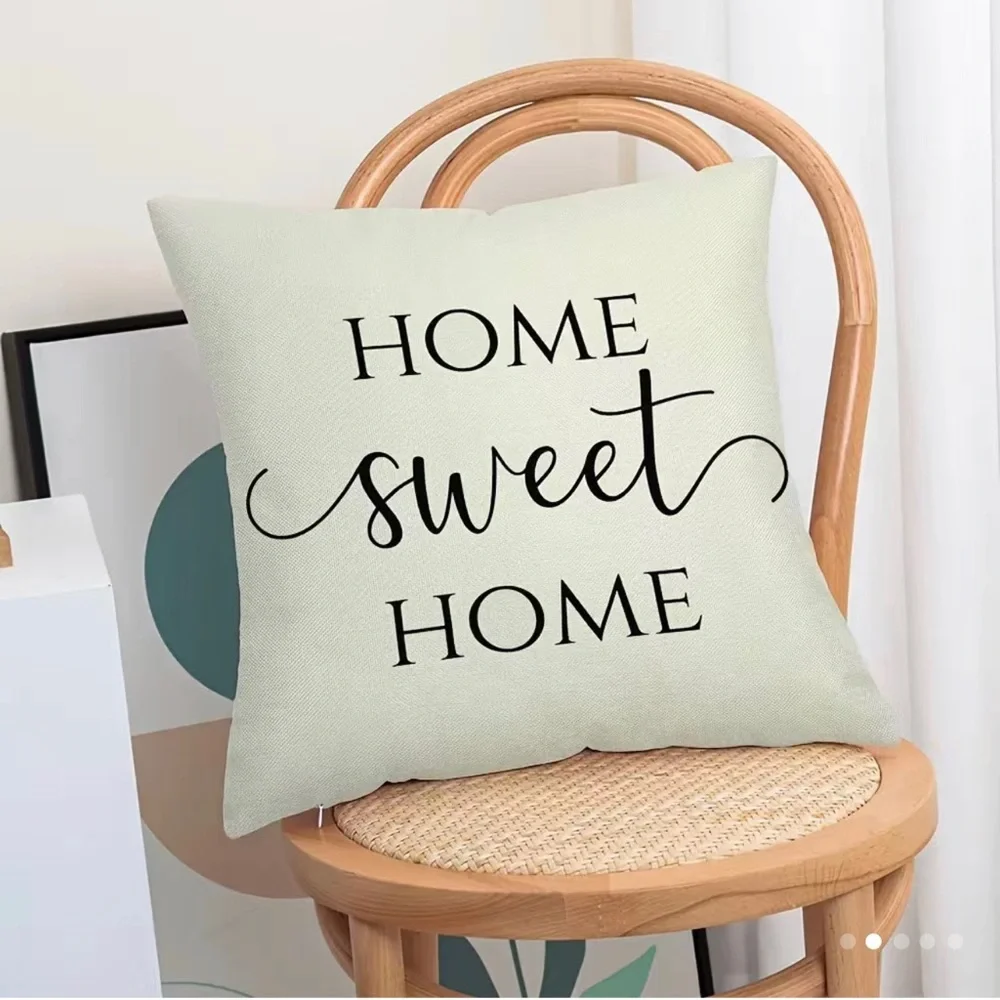 4pcs, Family & Home Throw Pillowcase Linen Cushion Cover For Living Room B12